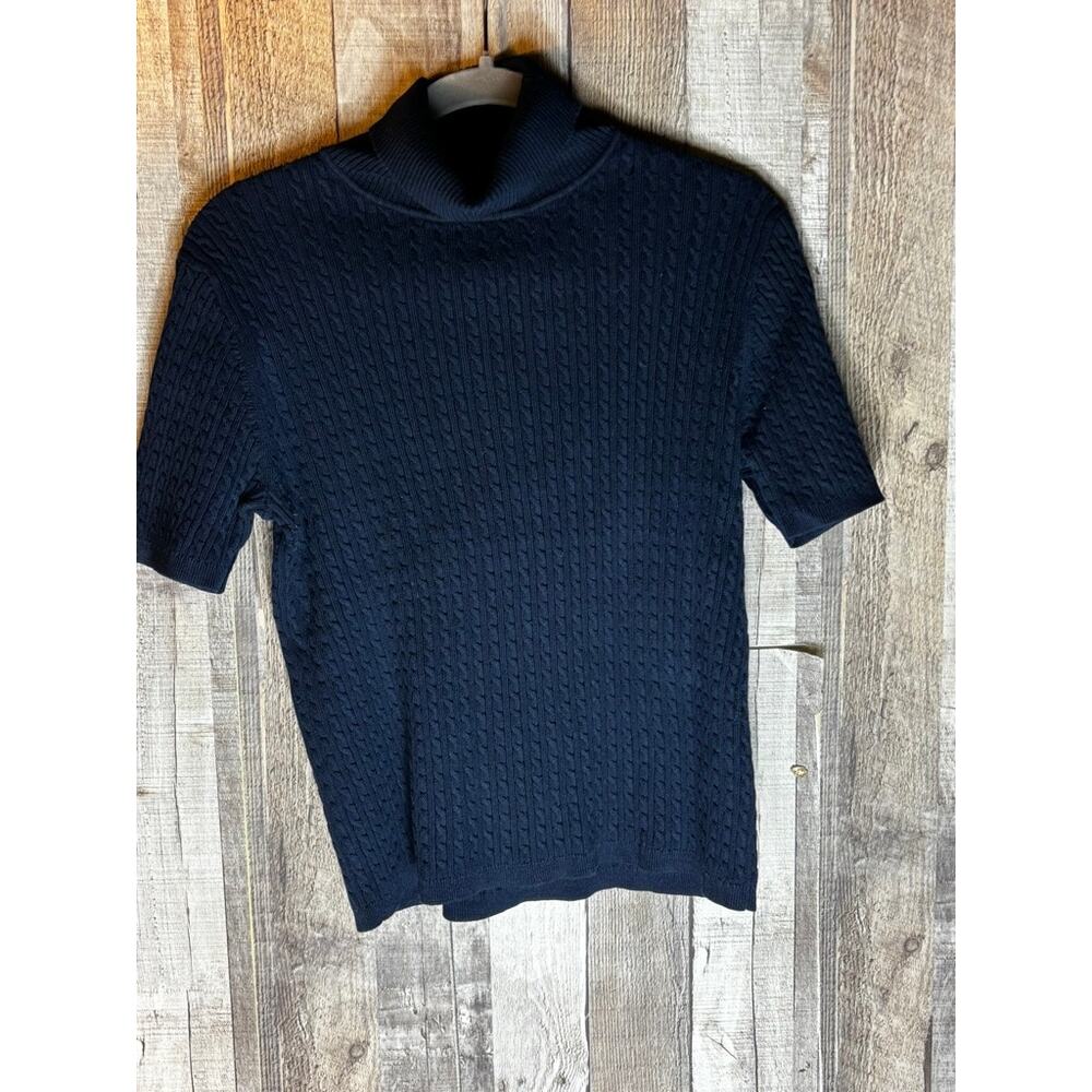 Pendleton Cable Knit Blue Turtleneck Sweater Size… - image 4